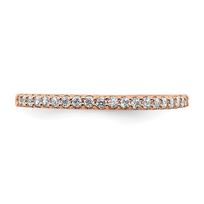 14k Rose Gold 15 Ct Lab Grown Diamond VSSI G Wedding Band Ring Goldia Rings