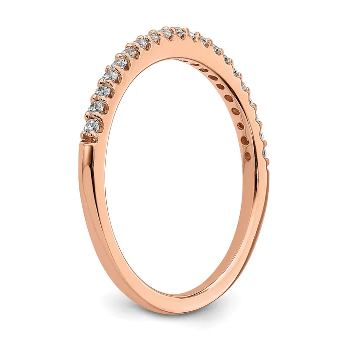 14k Rose Gold 15 Ct Lab Grown Diamond VSSI G Wedding Band Ring Goldia Rings