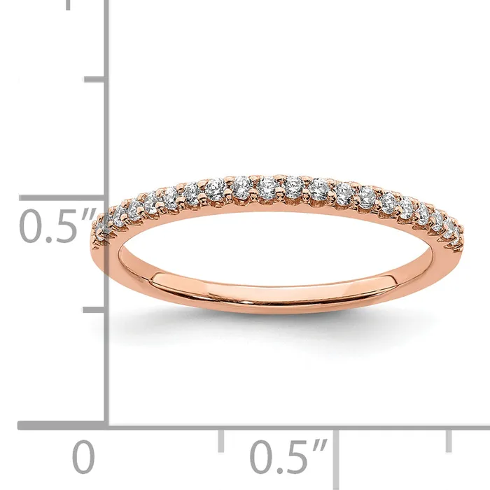 14k Rose Gold 15 Ct Lab Grown Diamond VSSI G Wedding Band Ring Goldia Rings