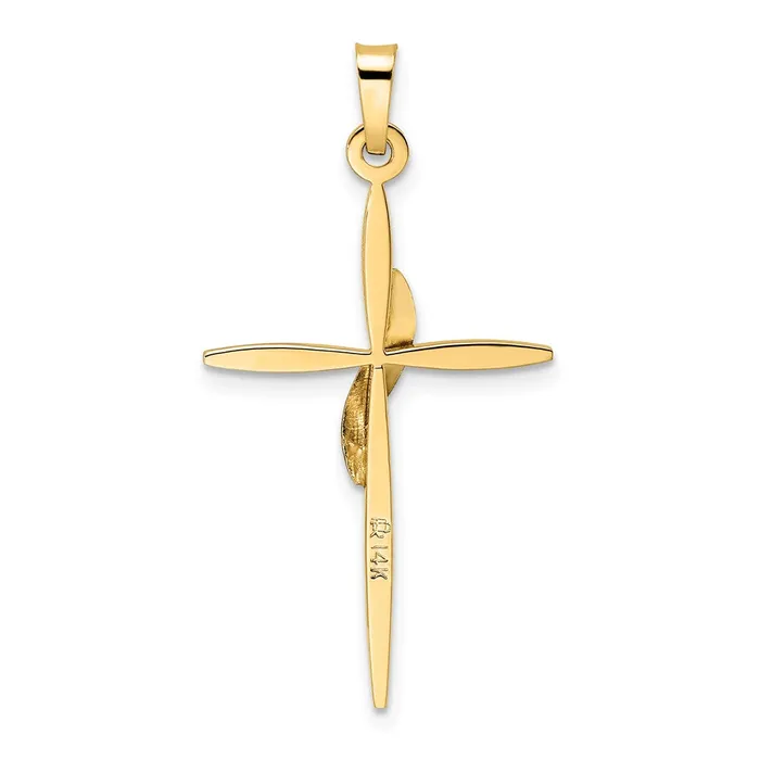 14k Twotone Gold Solid Methodist Cross Pendant Goldia Rings