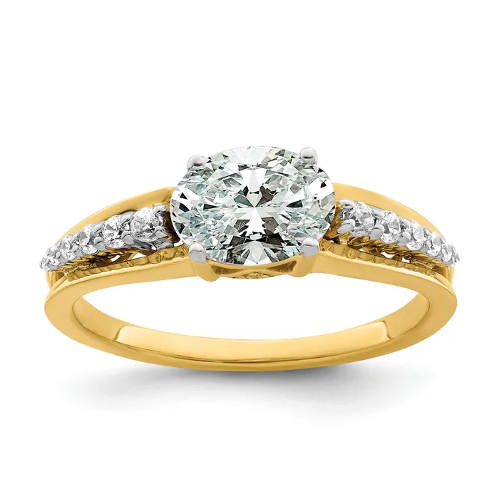 14k Twotone Two Tone 16 Ct Lab Grown Diamond VSSI G 1 Ct Center Oval Engagement Ring Goldia Rings 14k Twotone Two Tone 16 Ct Lab Grown Diamond VSSI G 1 Ct Center Oval Engagement Ring Goldia Rings