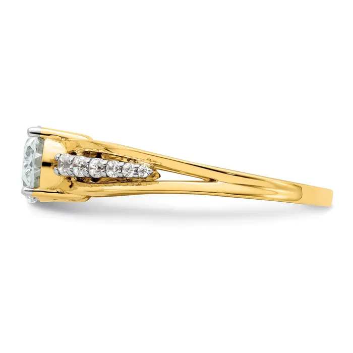 14k Twotone Two Tone 16 Ct Lab Grown Diamond VSSI G 1 Ct Center Oval Engagement Ring Goldia Rings