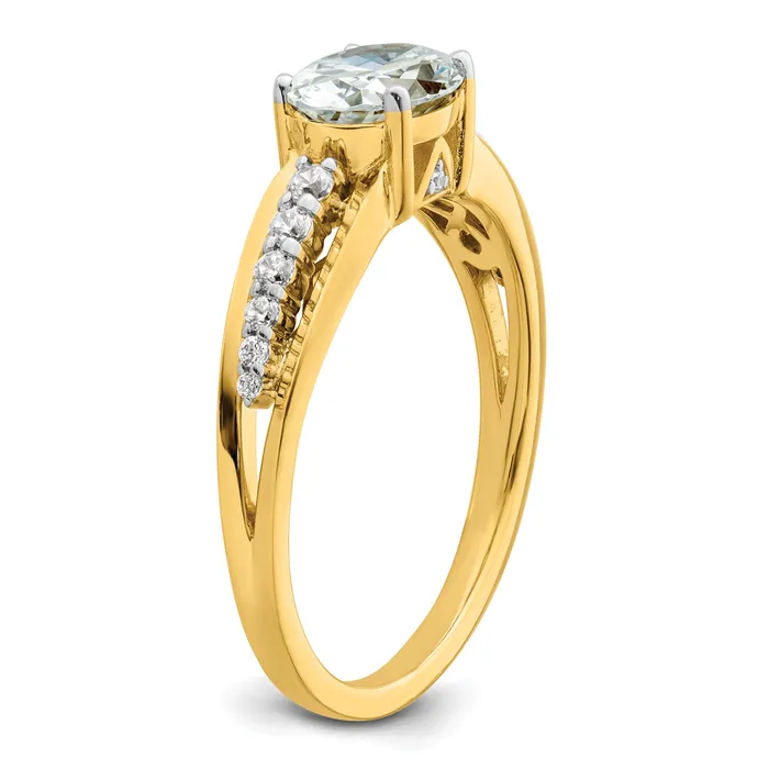 14k Twotone Two Tone 16 Ct Lab Grown Diamond VSSI G 1 Ct Center Oval Engagement Ring Goldia Rings