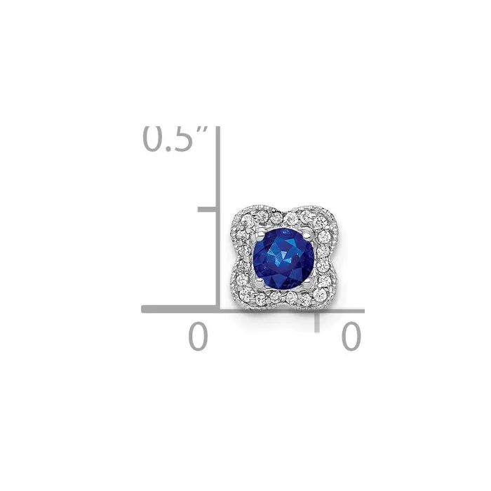 14k White Gold 115ct Real Diamond and Sapphire Chain Slide Goldia Necklaces