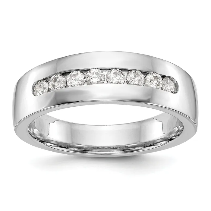 14k White Gold 12 Ct Lab Grown Diamond VSSI G Mens Band Ring Goldia Rings