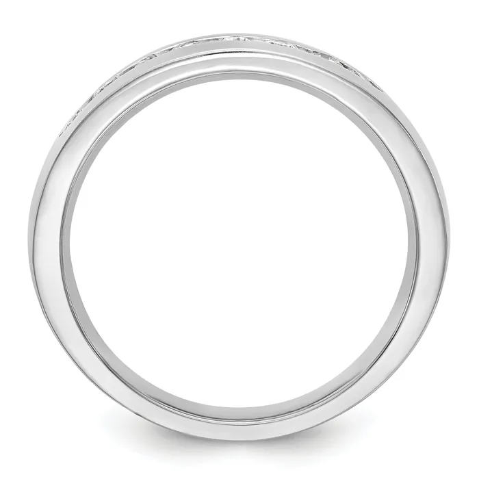 14k White Gold 12 Ct Lab Grown Diamond VSSI G Mens Band Ring Goldia Rings
