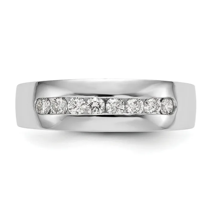 14k White Gold 12 Ct Lab Grown Diamond VSSI G Mens Band Ring Goldia Rings