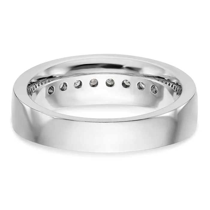 14k White Gold 12 Ct Lab Grown Diamond VSSI G Mens Band Ring Goldia Rings