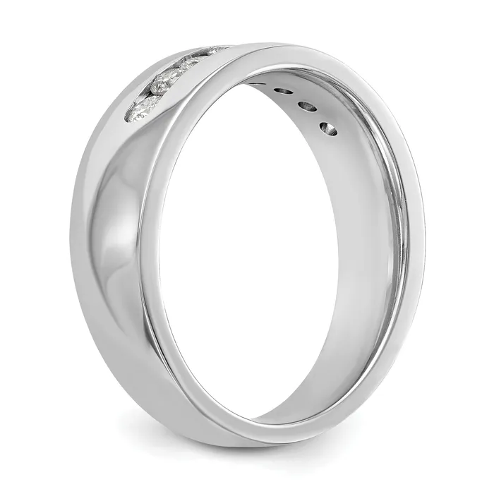 14k White Gold 12 Ct Lab Grown Diamond VSSI G Mens Band Ring Goldia Rings