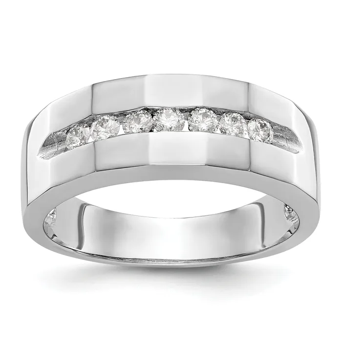 14k White Gold 13 Ct Lab Grown Diamond VSSI G Mens Band Ring Goldia Rings 14k White Gold 13 Ct Lab Grown Diamond VSSI G Mens Band Ring Goldia Rings