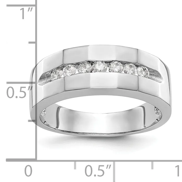 14k White Gold 13 Ct Lab Grown Diamond VSSI G Mens Band Ring Goldia Rings