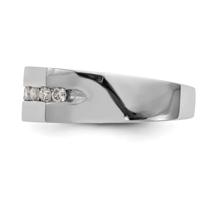 14k White Gold 13 Ct Lab Grown Diamond VSSI G Mens Band Ring Goldia Rings