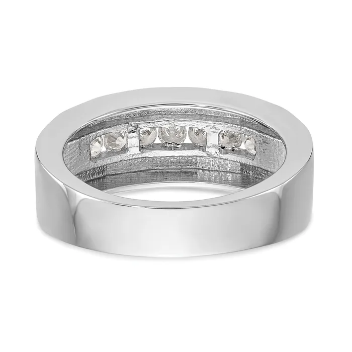 14k White Gold 13 Ct Lab Grown Diamond VSSI G Mens Band Ring Goldia Rings