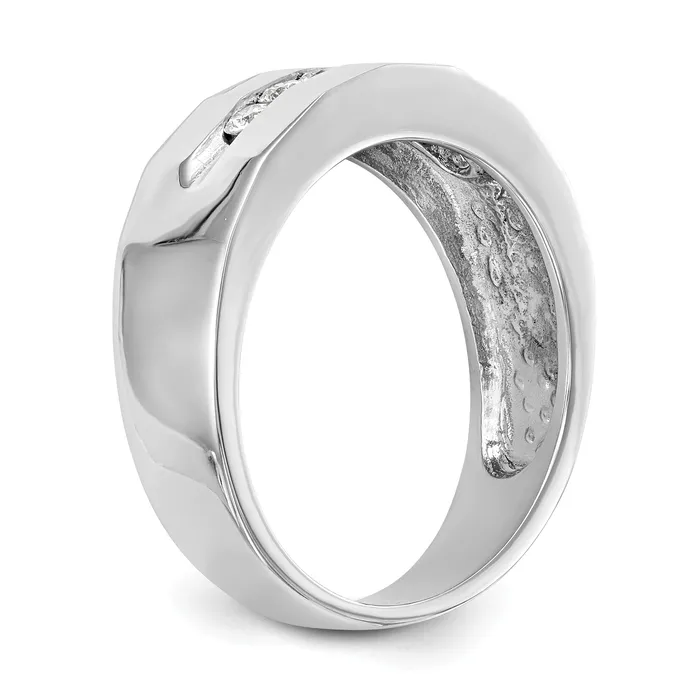 14k White Gold 13 Ct Lab Grown Diamond VSSI G Mens Band Ring Goldia Rings