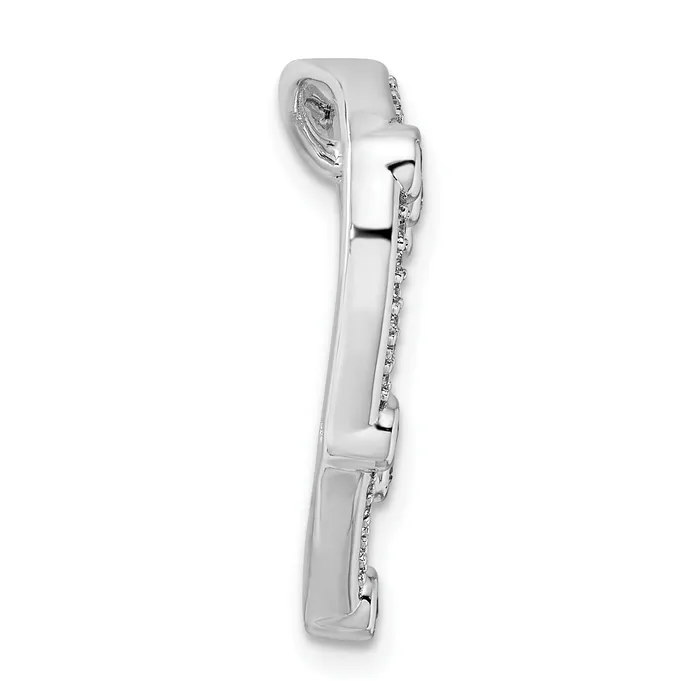 14k White Gold 13 Ct Lab Grown Diamond VSSI G Open Heart Chain Slide Pendant Goldia Necklaces