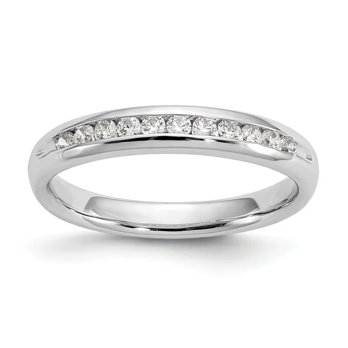 14k White Gold 14 Ct Lab Grown Diamond VSSI G Eleven Stone Channel Set Band Ring Goldia Rings 14k White Gold 14 Ct Lab Grown Diamond VSSI G Eleven Stone Channel Set Band Ring Goldia Rings