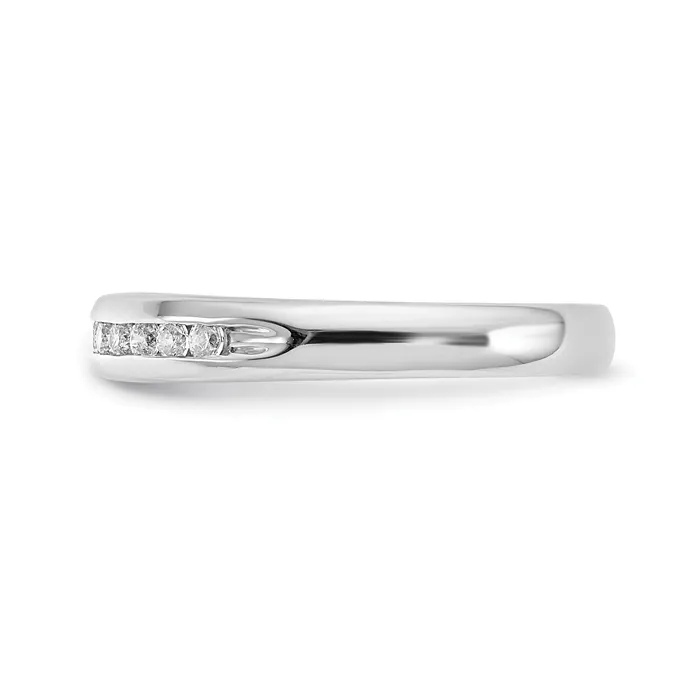 14k White Gold 14 Ct Lab Grown Diamond VSSI G Eleven Stone Channel Set Band Ring Goldia Rings