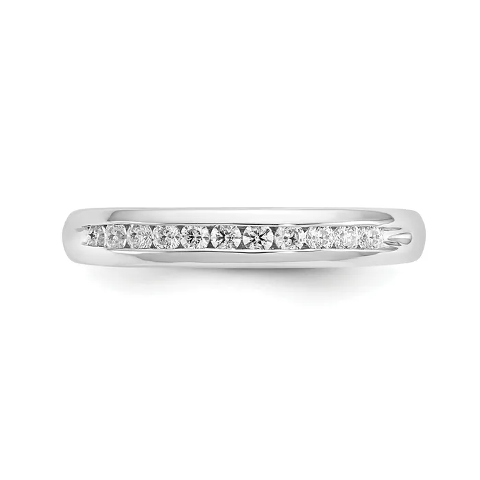 14k White Gold 14 Ct Lab Grown Diamond VSSI G Eleven Stone Channel Set Band Ring Goldia Rings