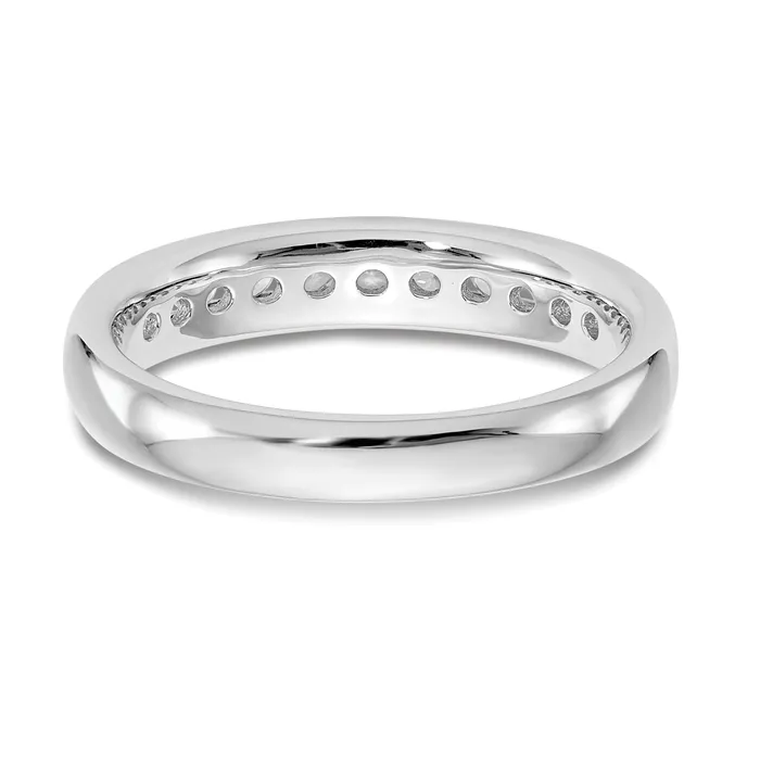 14k White Gold 14 Ct Lab Grown Diamond VSSI G Eleven Stone Channel Set Band Ring Goldia Rings