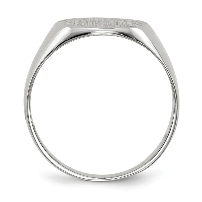 14k White Gold 105x105mm Closed Back Signet Ring Goldia Rings
