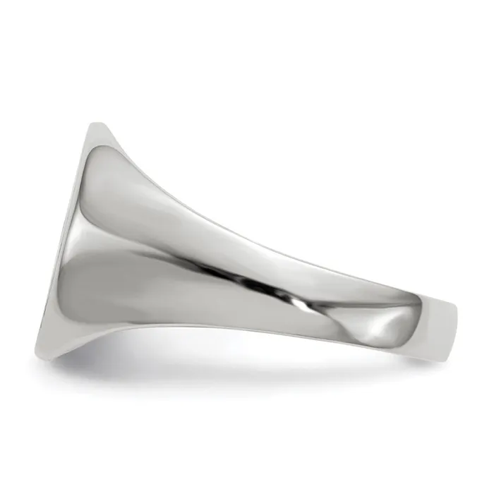 14k White Gold 105x105mm Closed Back Signet Ring Goldia Rings