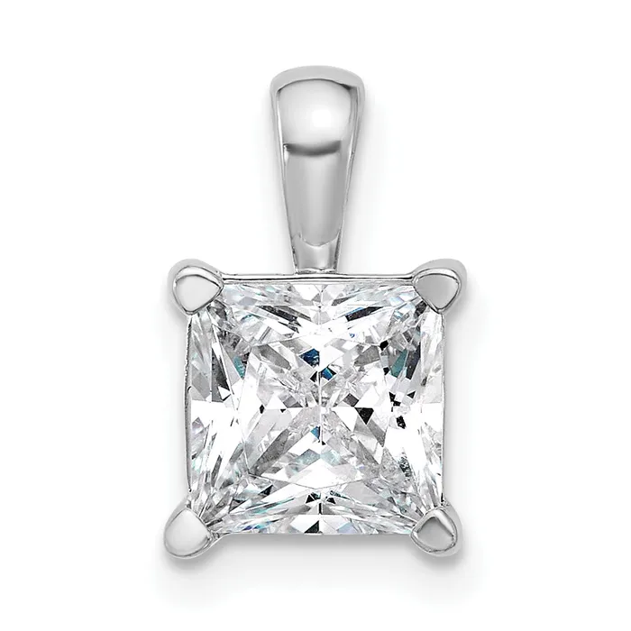 14k White Gold 2 12 Ct Certified Lab Grown Diamond VSSI G Princess Four Prong Pendant Goldia Necklaces 14k White Gold 2 12 Ct Certified Lab Grown Diamond VSSI G Princess Four Prong Pendant Goldia Necklaces