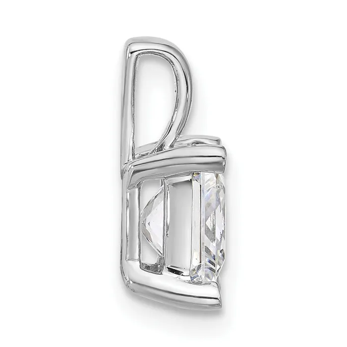 14k White Gold 2 12 Ct Certified Lab Grown Diamond VSSI G Princess Four Prong Pendant Goldia Necklaces
