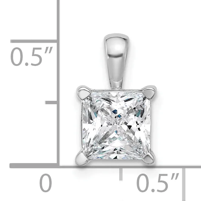 14k White Gold 2 12 Ct Certified Lab Grown Diamond VSSI G Princess Four Prong Pendant Goldia Necklaces