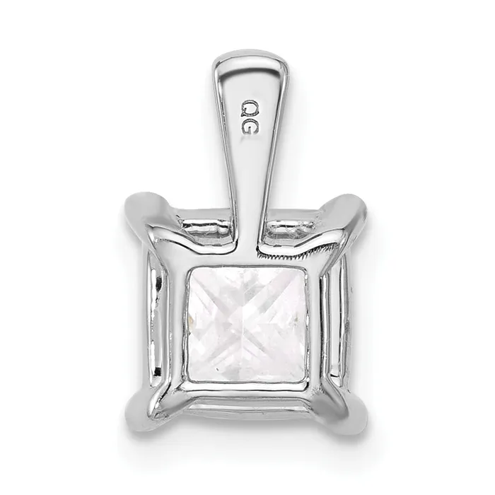 14k White Gold 2 12 Ct Certified Lab Grown Diamond VSSI G Princess Four Prong Pendant Goldia Necklaces