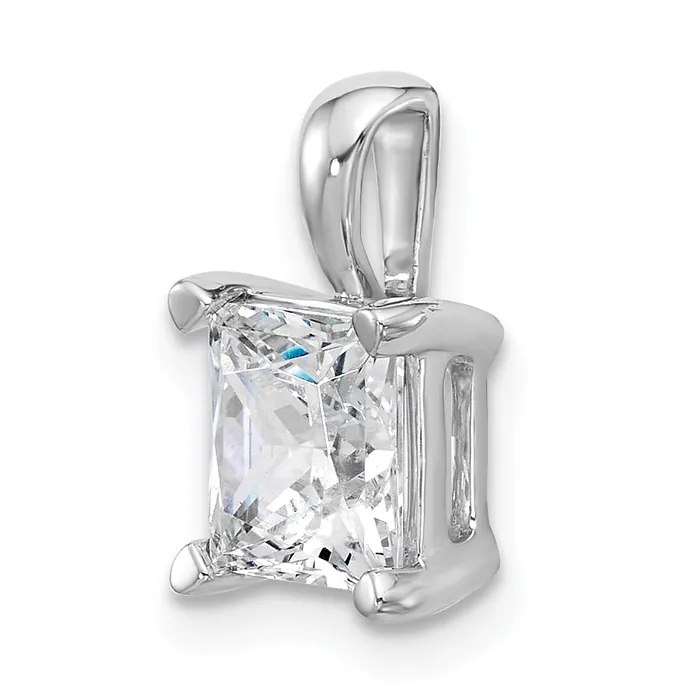 14k White Gold 2 12 Ct Certified Lab Grown Diamond VSSI G Princess Four Prong Pendant Goldia Necklaces