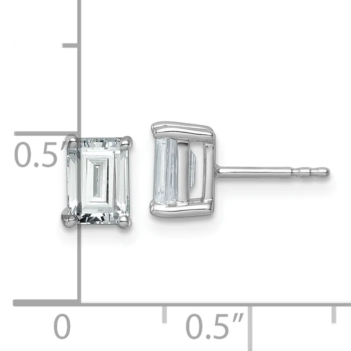 14k White Gold 2 ctw Certified Lab Grown Diamond VSSI G Emerald 4 Prong Heavy Wt Stud Earrings Goldia Earrings