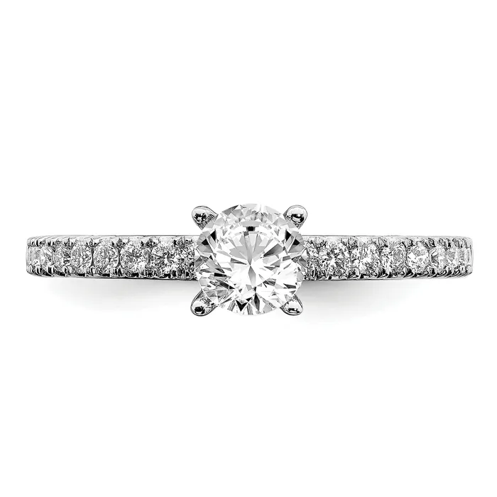 14k White Gold 34 Ct Lab Grown Diamond VSSI G Round Engagement Ring Goldia Rings