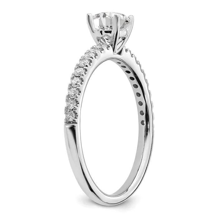 14k White Gold 34 Ct Lab Grown Diamond VSSI G Round Engagement Ring Goldia Rings
