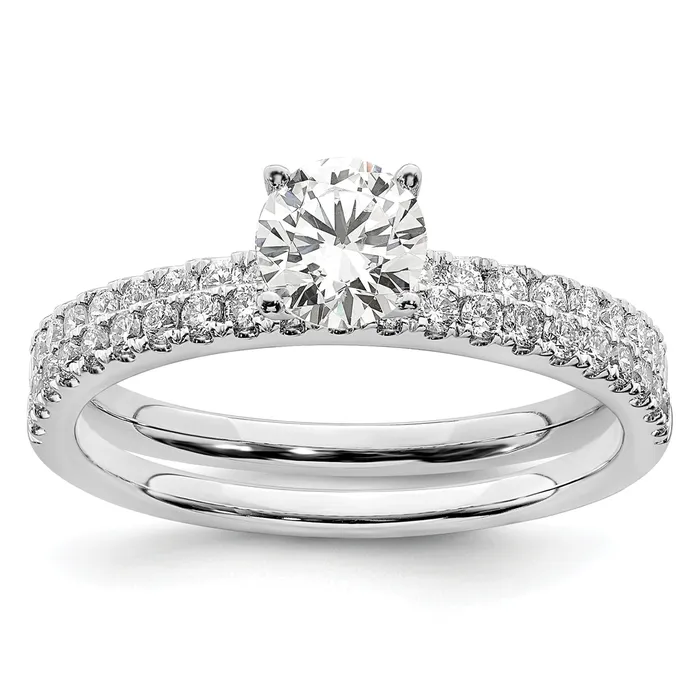 14k White Gold 34 Ct Lab Grown Diamond VSSI G Round Engagement Ring Goldia Rings