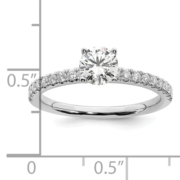 14k White Gold 34 Ct Lab Grown Diamond VSSI G Round Engagement Ring Goldia Rings