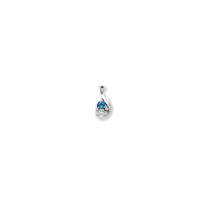 14k White Gold 4mm Emerald VS Real Diamond pendant Goldia Necklaces