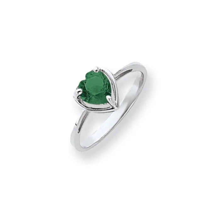 14k White Gold 6mm Heart Mount St Helens ring Goldia Rings