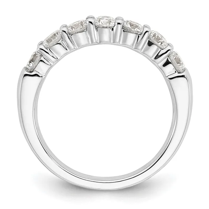 14K White Gold 7Stone Real Diamond Band goldiaca Rings