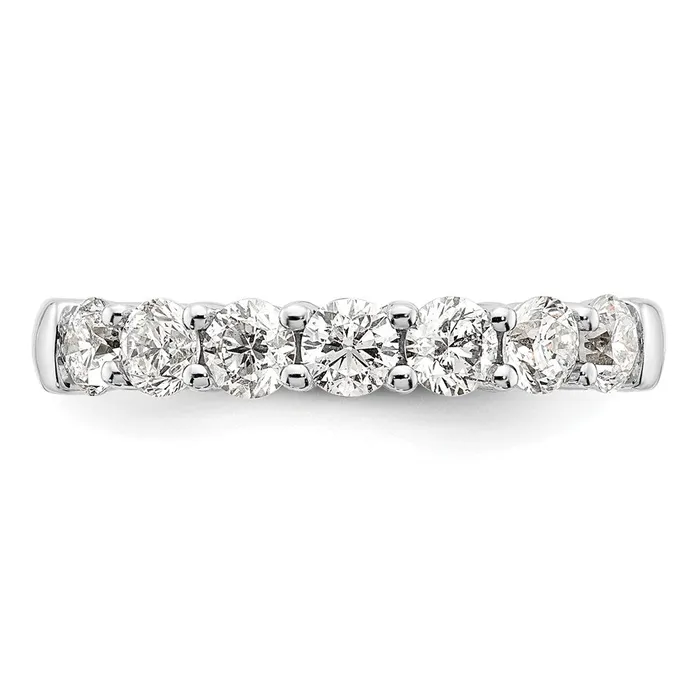 14K White Gold 7Stone Real Diamond Band goldiaca Rings