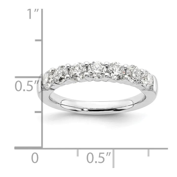 14K White Gold 7Stone Real Diamond Band goldiaca Rings