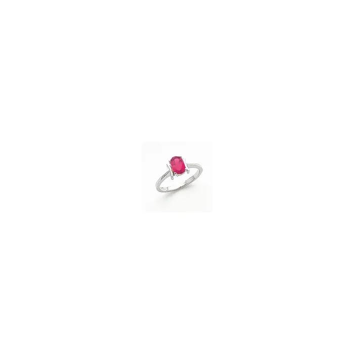 14k White Gold 7x5mm Oval Pink Tourmaline ring Goldia Rings