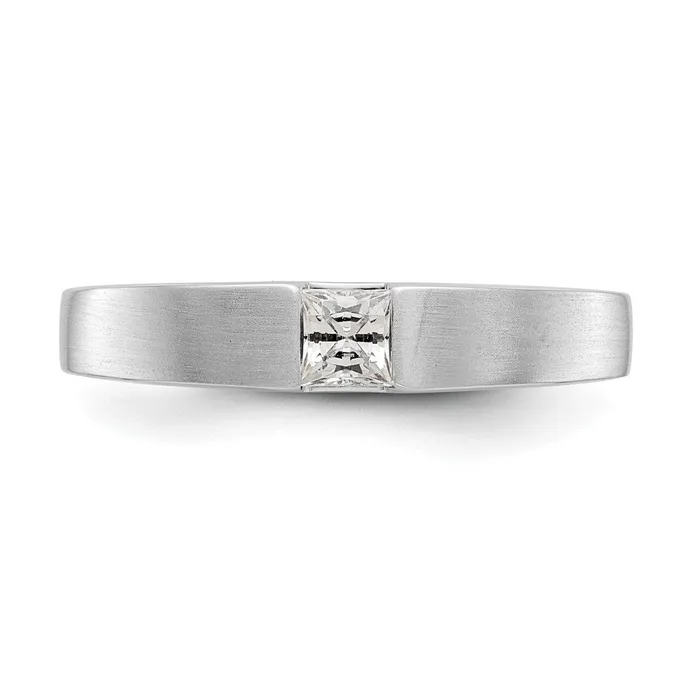 14k White Gold AA Real Diamond Mens Band Goldiacom Rings