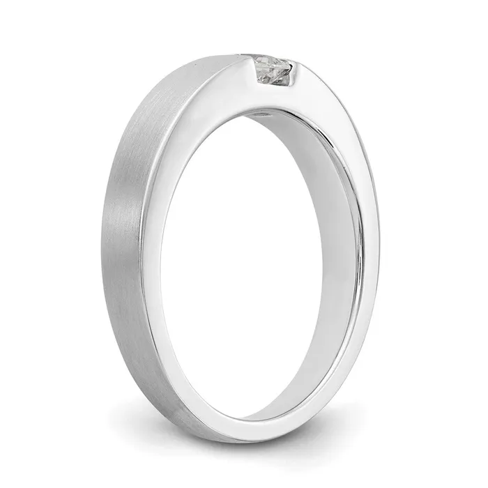 14k White Gold AA Real Diamond Mens Band Goldiacom Rings