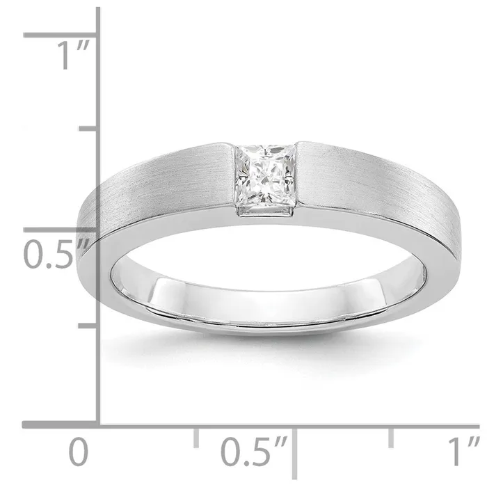 14k White Gold AA Real Diamond Mens Band Goldiacom Rings