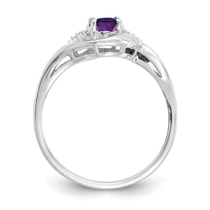 14k White Gold Amethyst and Real Diamond Ring Goldiacom Rings