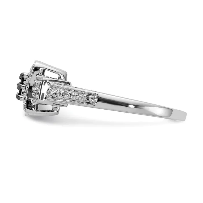 14k White Gold and Black Real Diamond Square Ring Goldiacom Rings