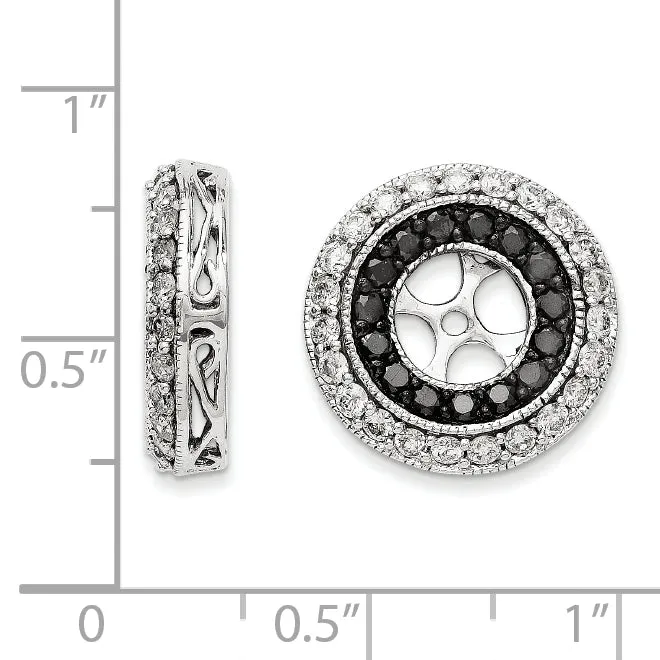 14k White Gold Black and White Diamond Earring Jackets goldiaca Earrings