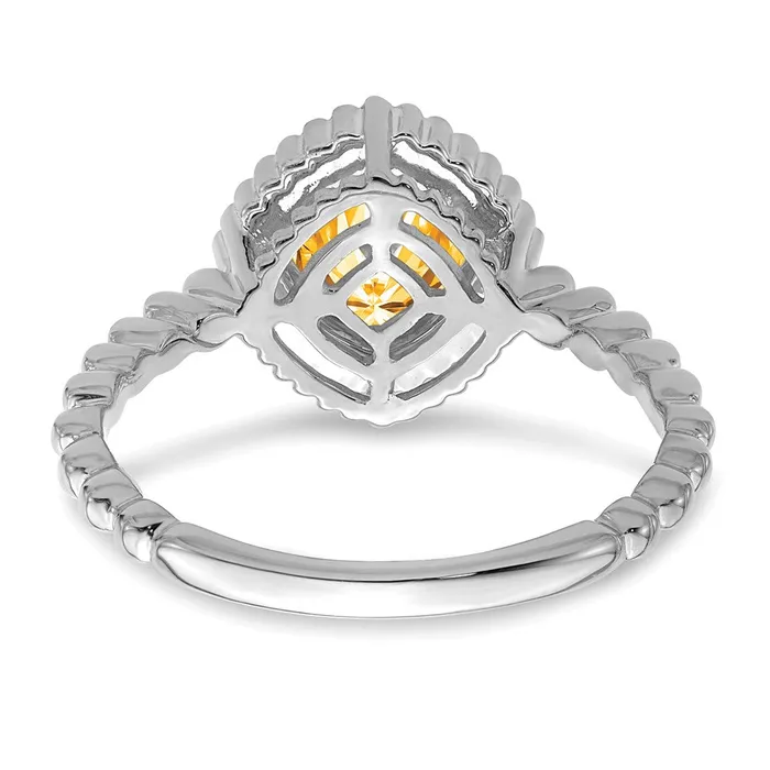14k White Gold Cushion Citrine Ring Goldia Rings