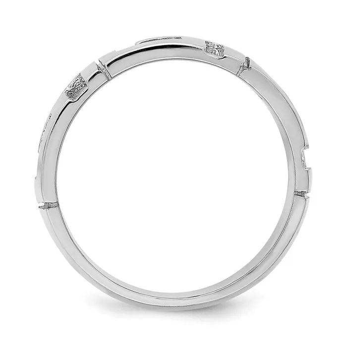 14K White Gold Cutout Greek Key Band Goldia Rings