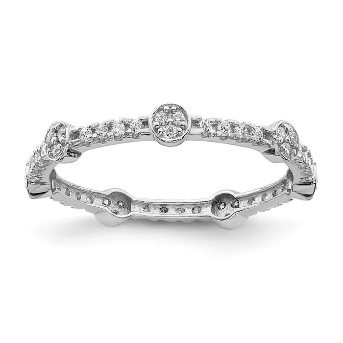 14K White Gold CZ Ring Goldia Rings